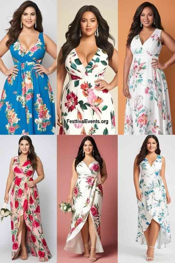 Floral Maxi Dresses - Over-Sized Wedding Guests Outfits