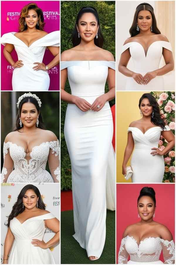Off-Shoulder Gowns - Over-Sized Wedding Guests Outfits