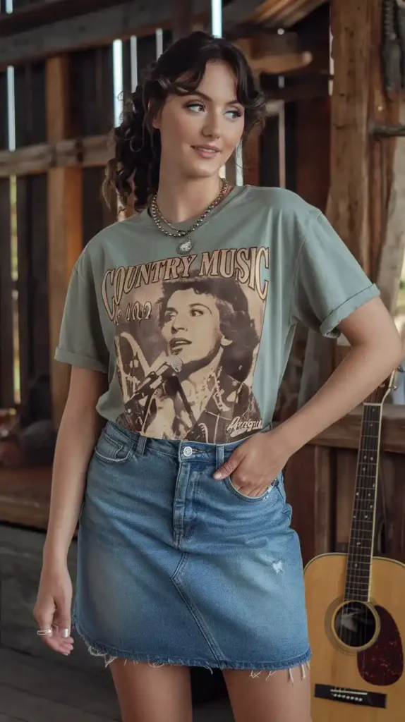 Graphic Tee & Skirt Combo