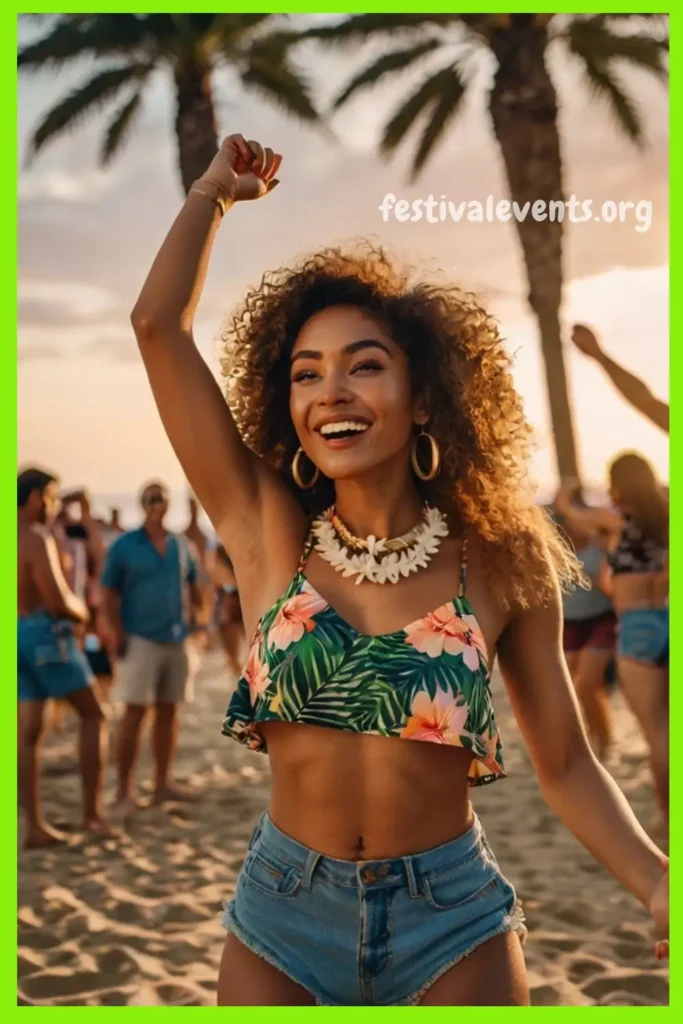 Tropical Rave Outfit with Palm Print