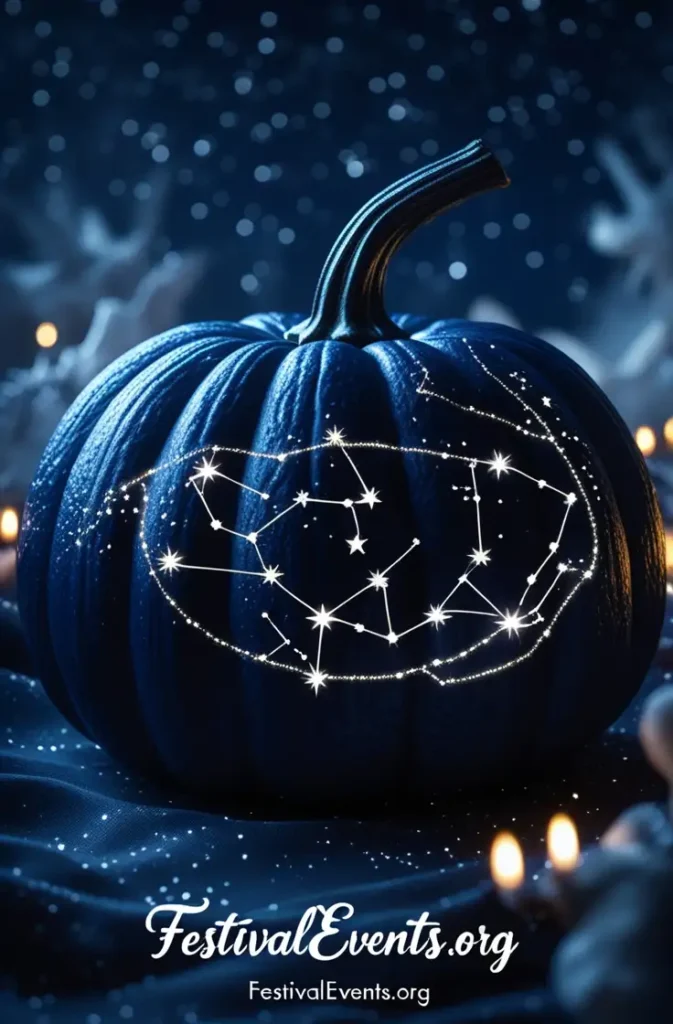 Astronomy-inspired constellation pumpkin - unique starry night Halloween decor