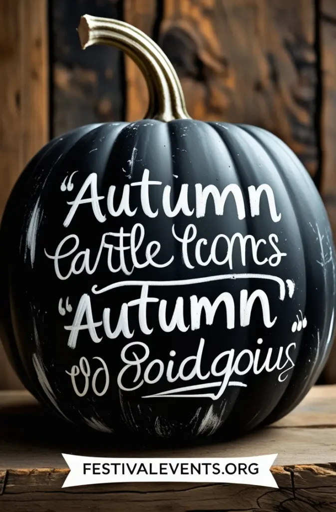 Chalkboard painted pumpkin - interactive seasonal home decoration craft