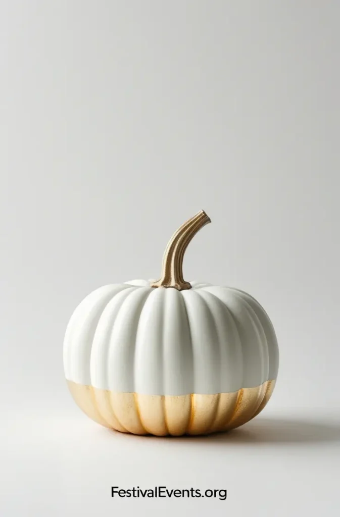 Modern metallic dipped pumpkin - trendy fall home decorating technique