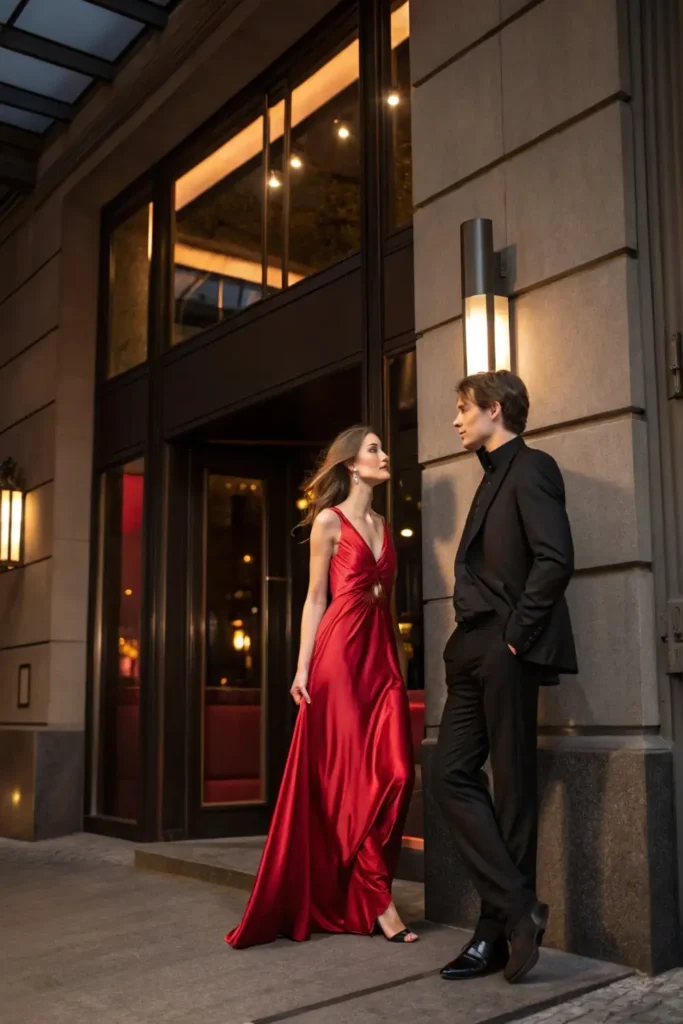 Couple red and black Valentine's Day outfits