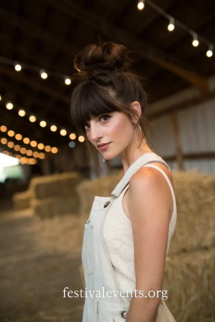 Top Knot with Wispy Bangs