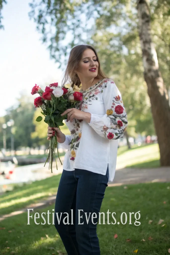 Valentines day outfit ideas - floral blouse and jeans combo