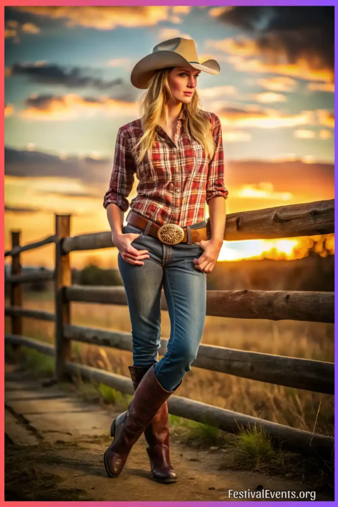 Classic Rodeo Ready cowgirl outfit with hat