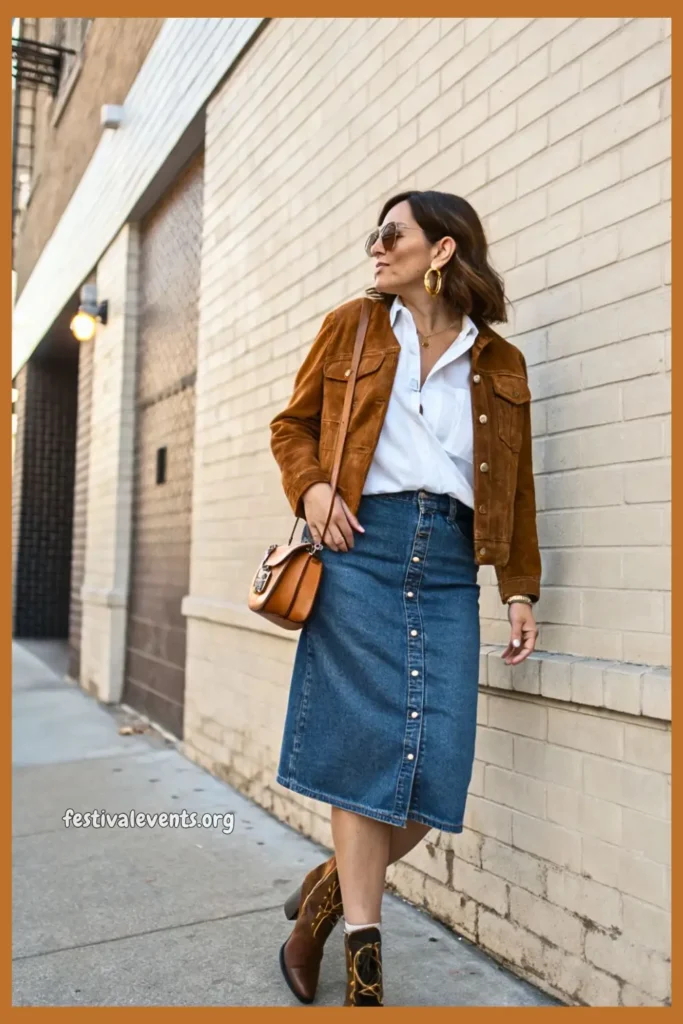 Modern Western Chic outfit with suede jacket