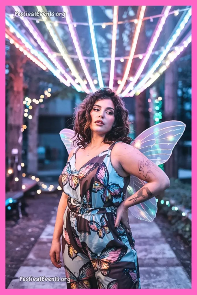 Butterfly plus size rave jumpsuit