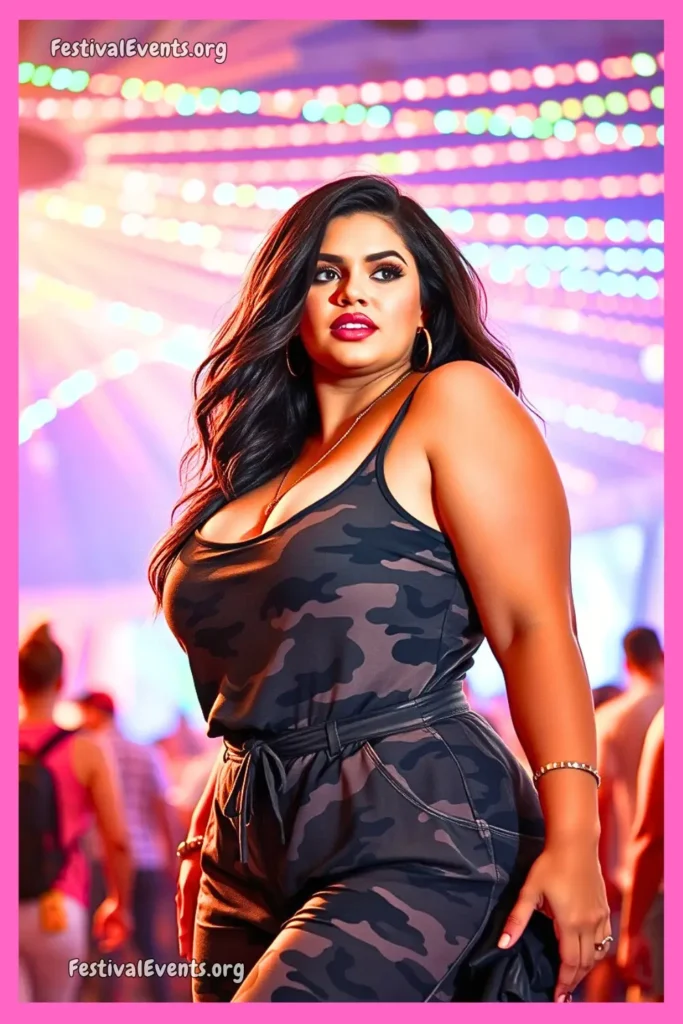 Camo plus size rave jumpsuit