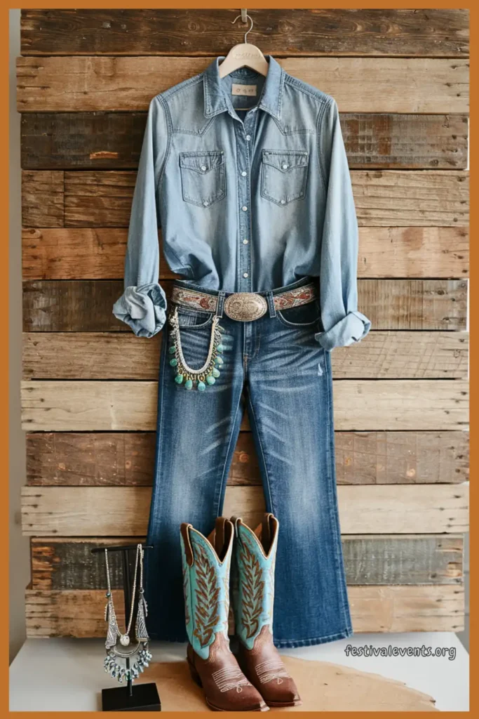 Denim-on-Denim with Southwestern Accents