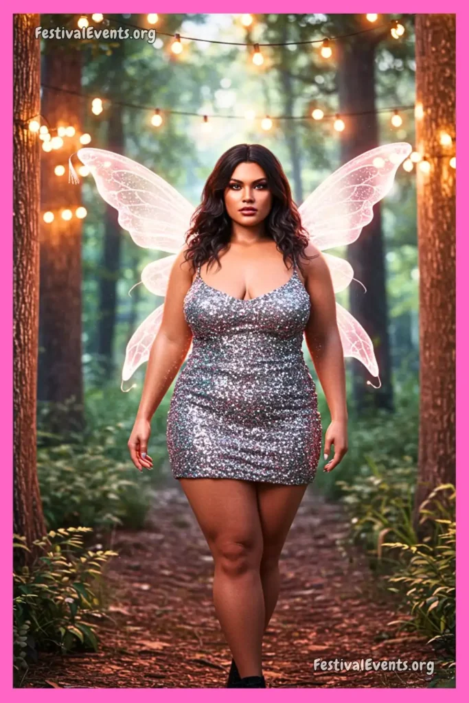 Glittery sequin plus size rave dress