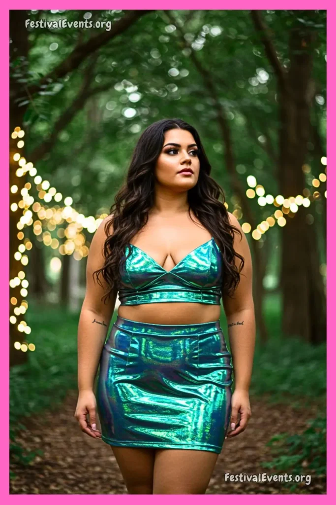 Iridescent plus size rave skirt