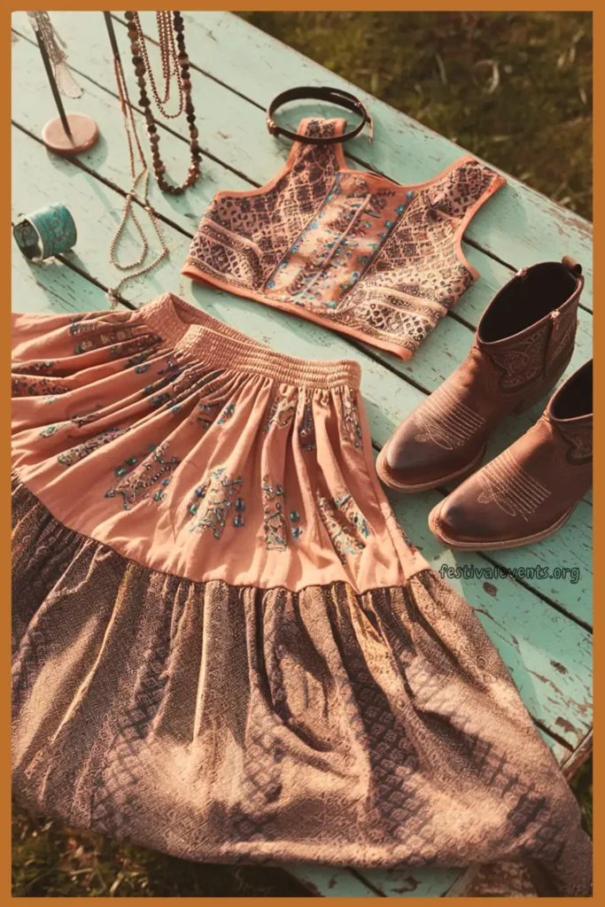 Maxi Skirt & Western Crop Top