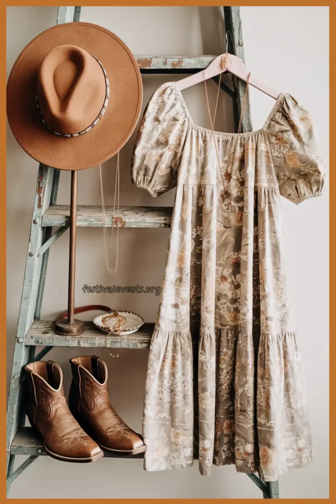 Midi Prairie Dress & Western Hat