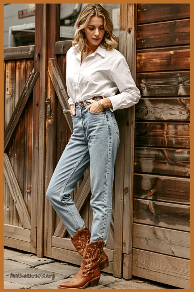 Nashville denim boots outfit