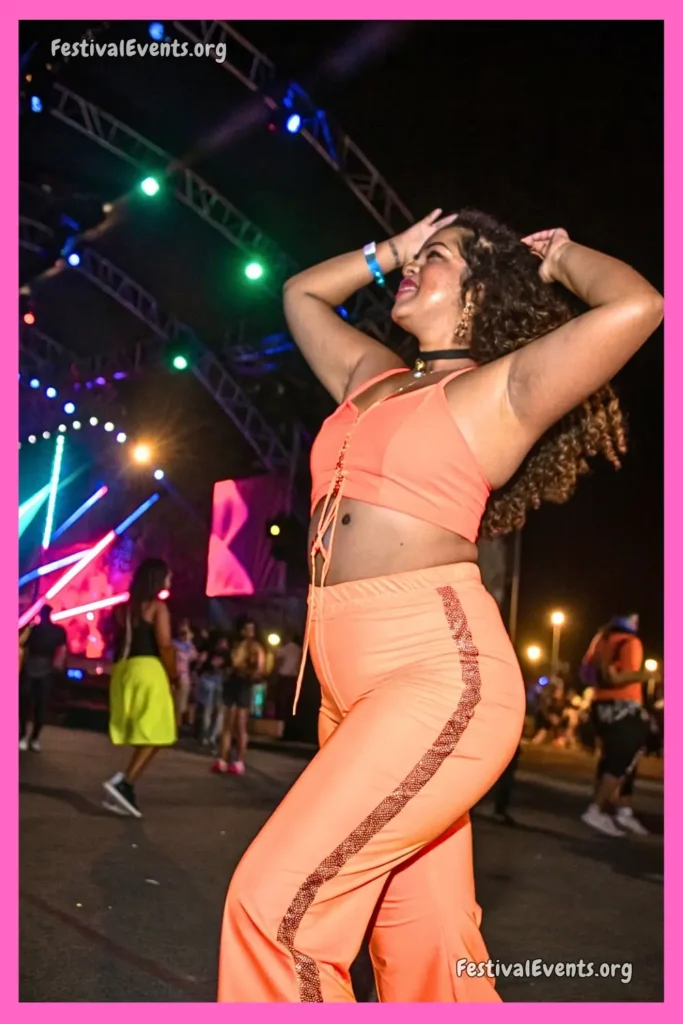 Neon orange plus size rave outfit