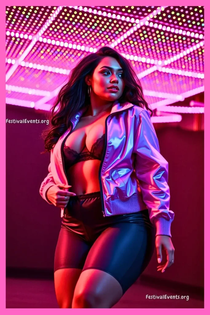Reflective plus size rave jacket