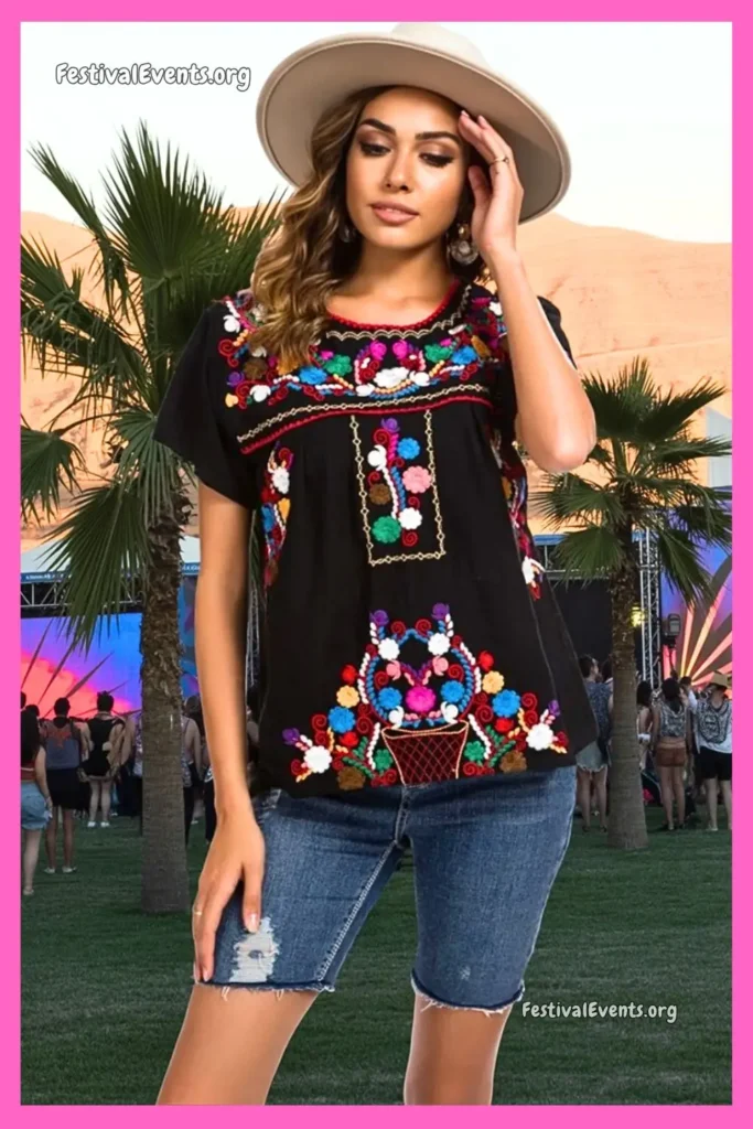 Embroidered Mexican blouse