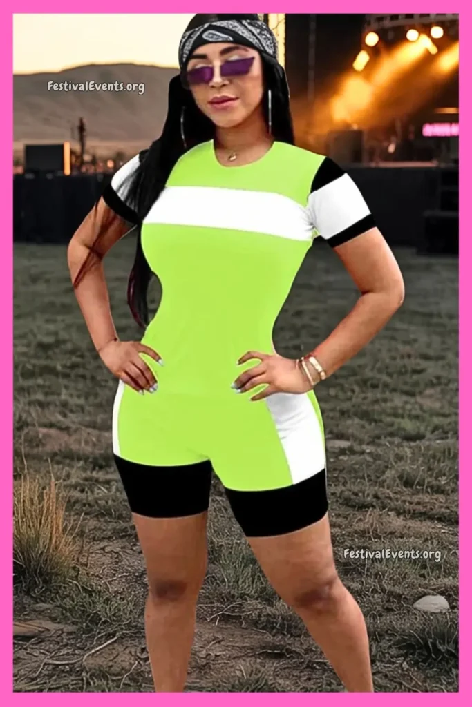 Neon athletic festival outfit
