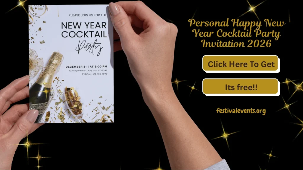 Personal Happy New Year Cocktail Party Invitation 2026 Template