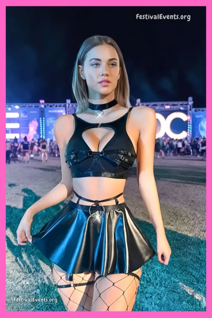 Strappy metallic festival set