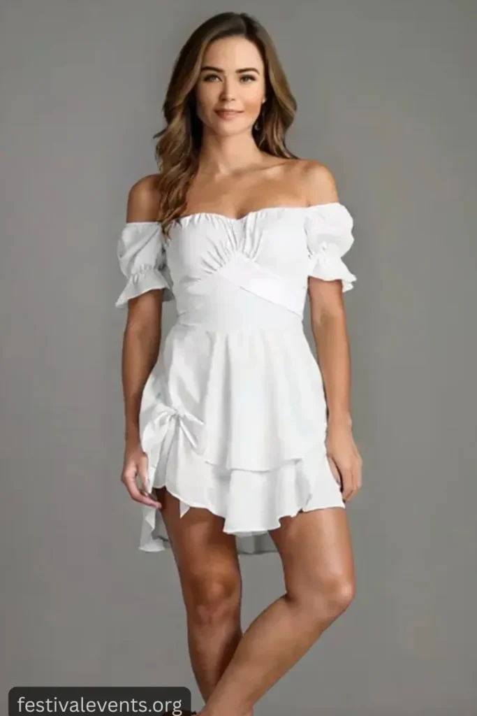 Off-shoulder ruffle dress