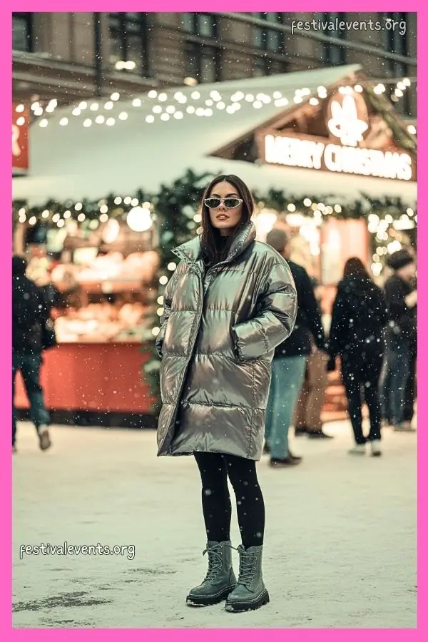 Metallic Puffer Outfit
