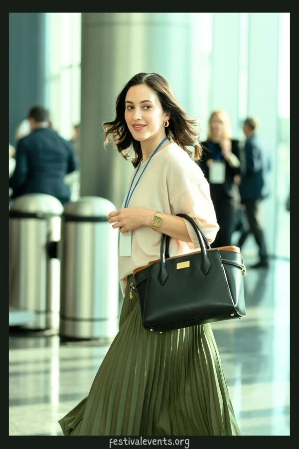 Pleated Skirt Office Chic