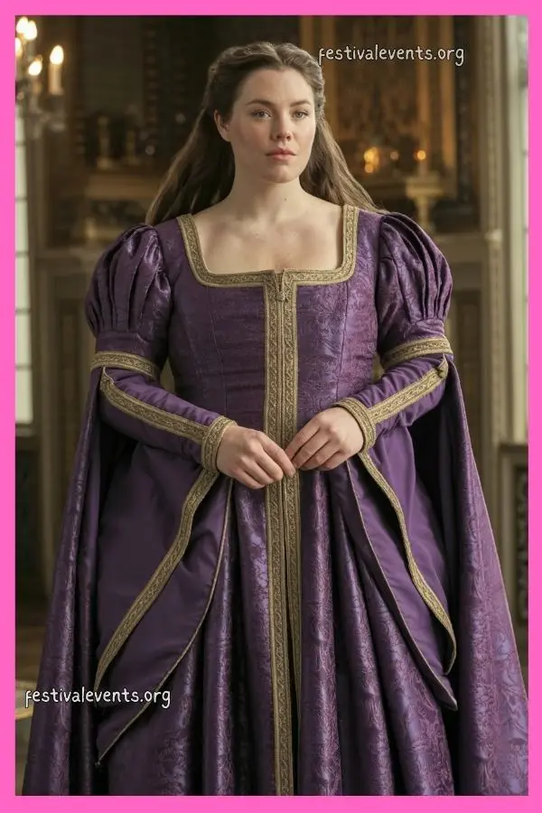 Purple royal renaissance gown plus size