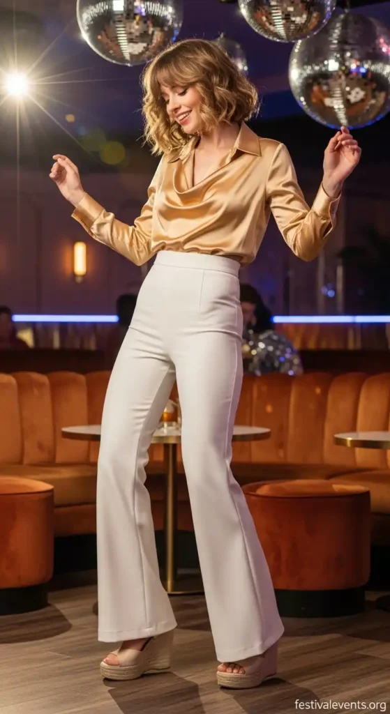 Bell bottom disco pants outfit