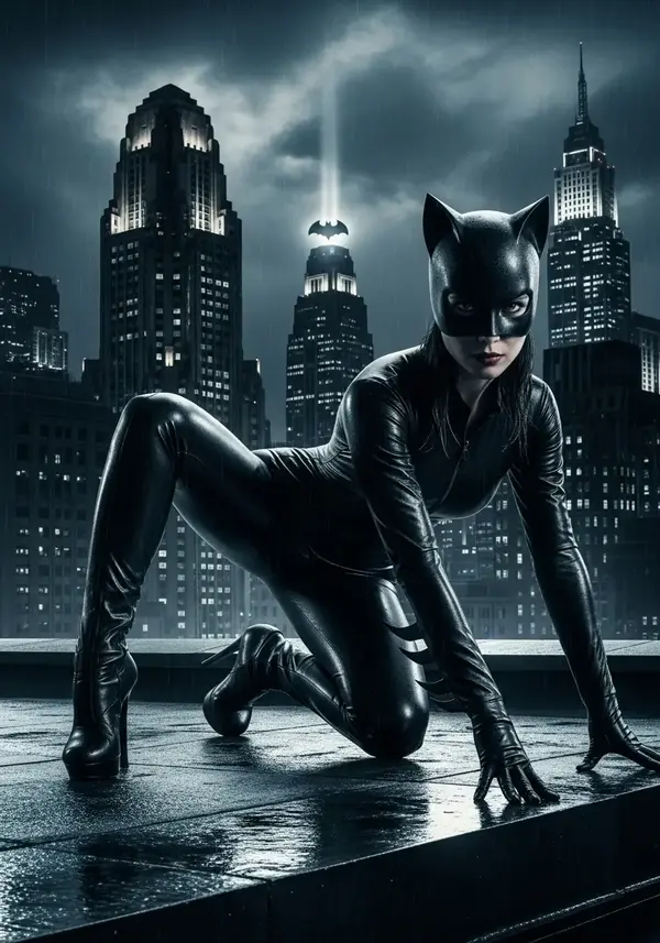 Catwoman costume brunette hair