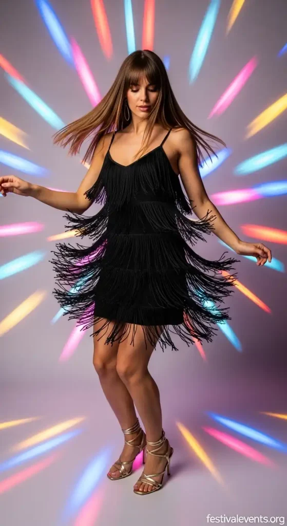 Fringe disco outfit women