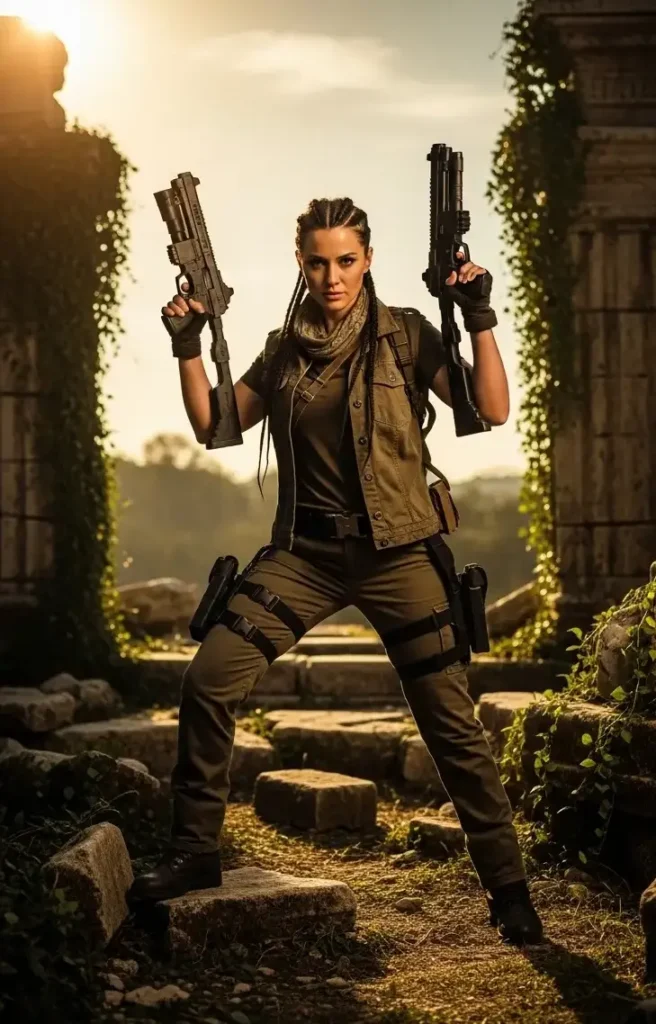 Lara Croft brunette adventure costume