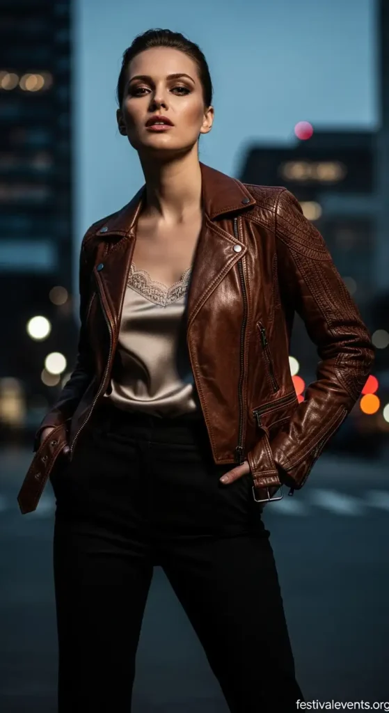 Moto chic date outfit