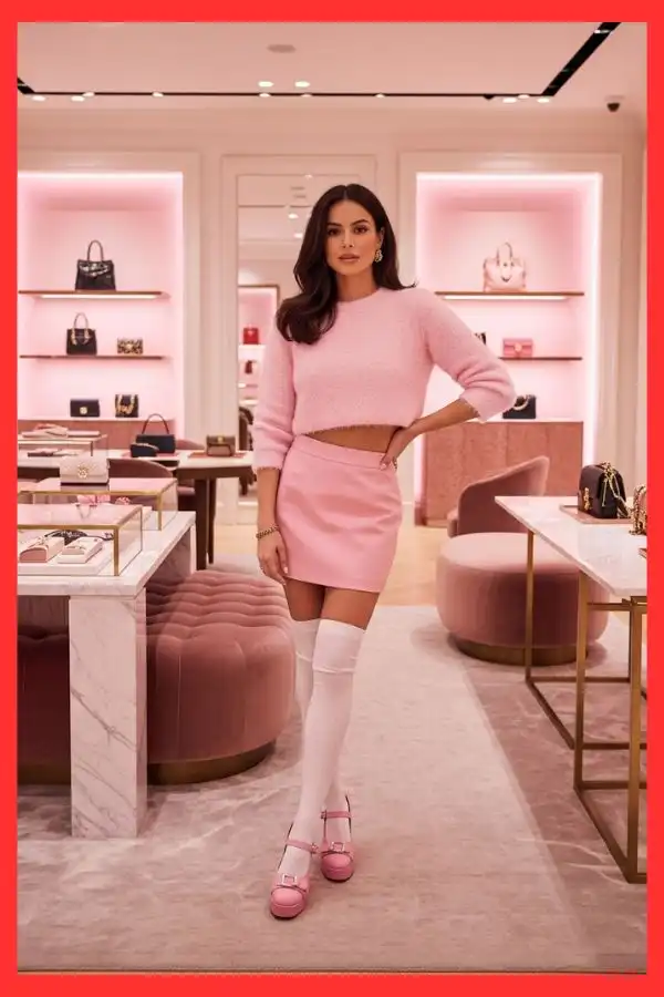 Pink Clueless shopping outfit