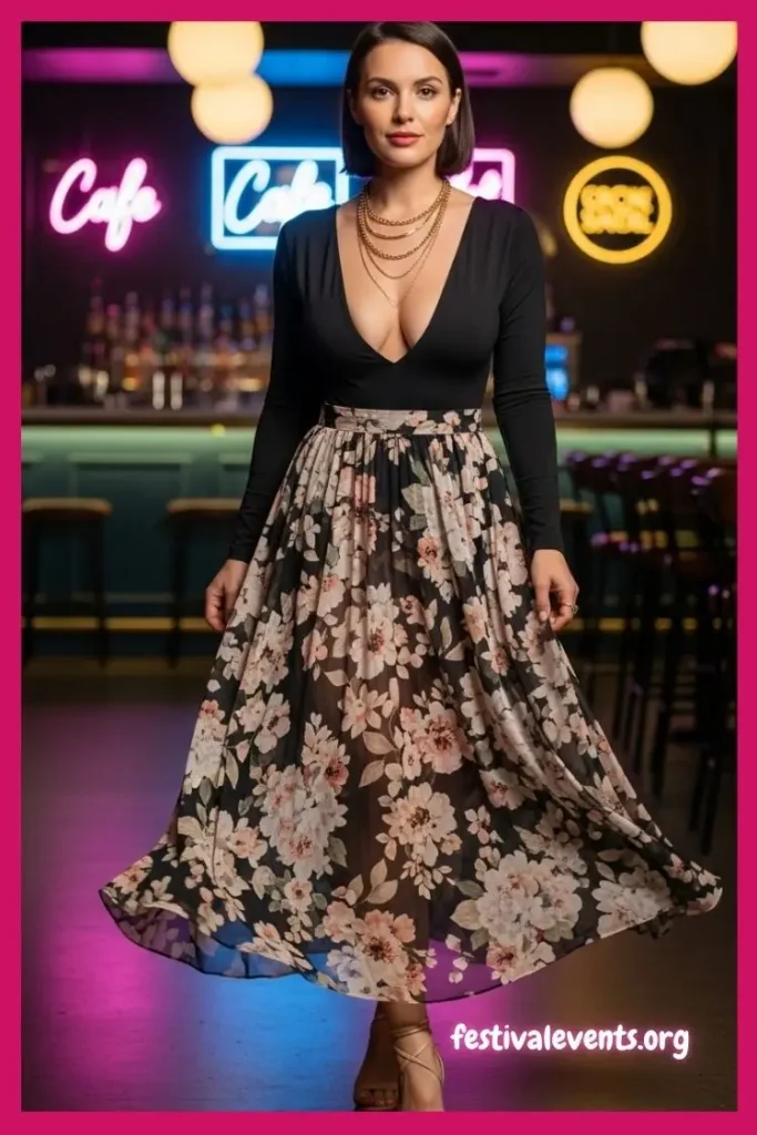 Trendy midi skirt bar outfit