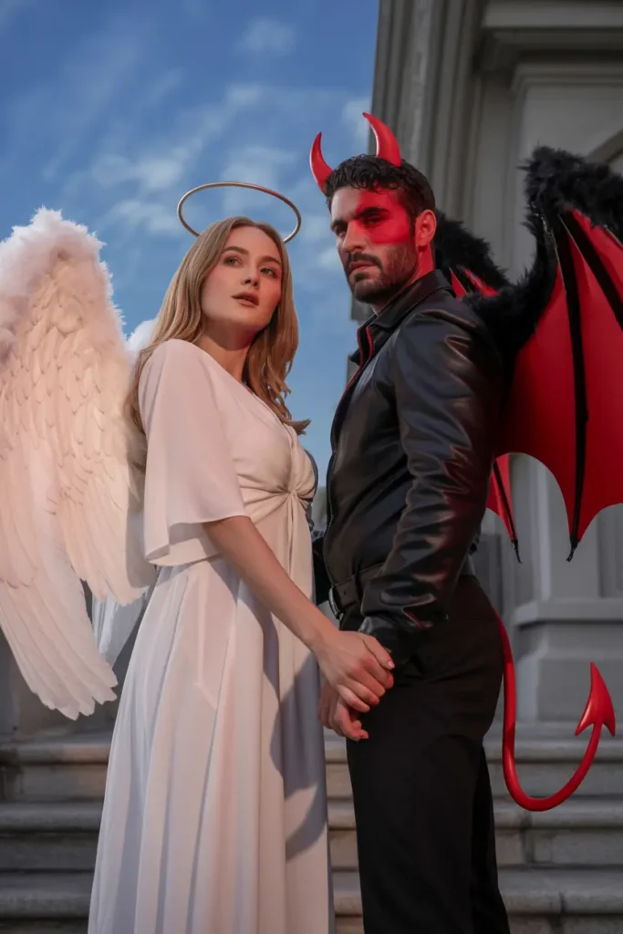 Angel demon couple costumes