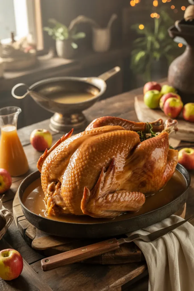 Apple Cider Turkey with Pan Gravy