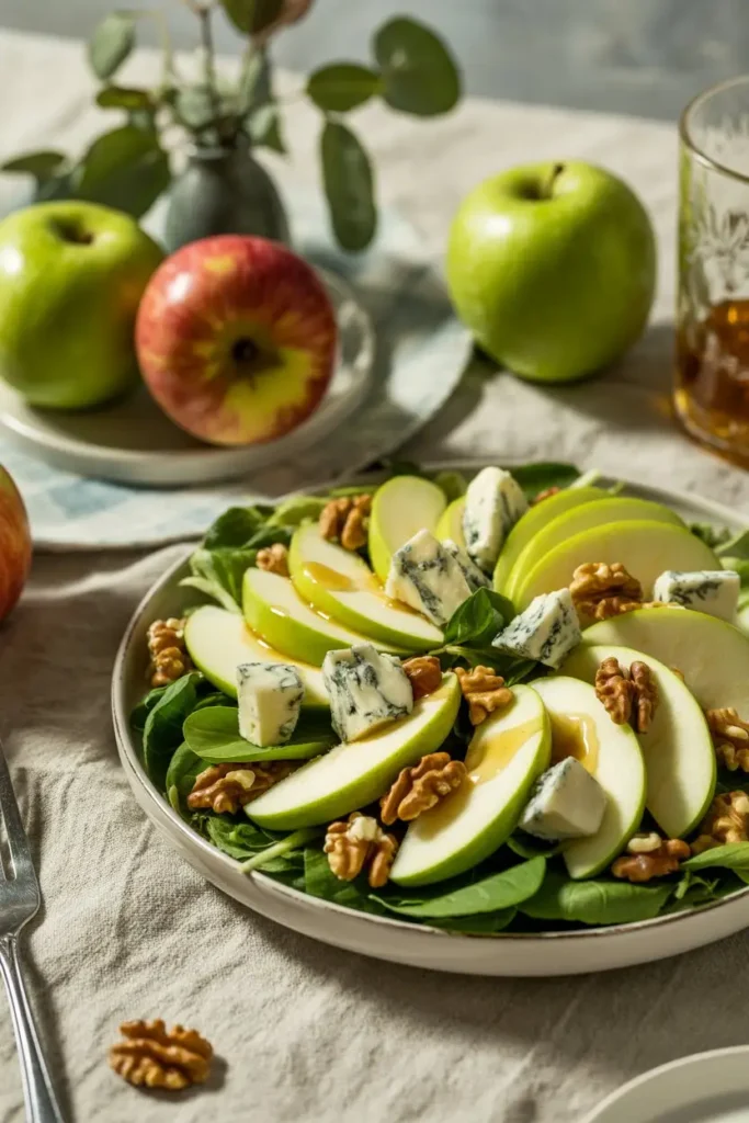 Apple walnut blue cheese salad