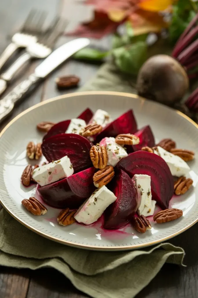 Beet goat cheese salad