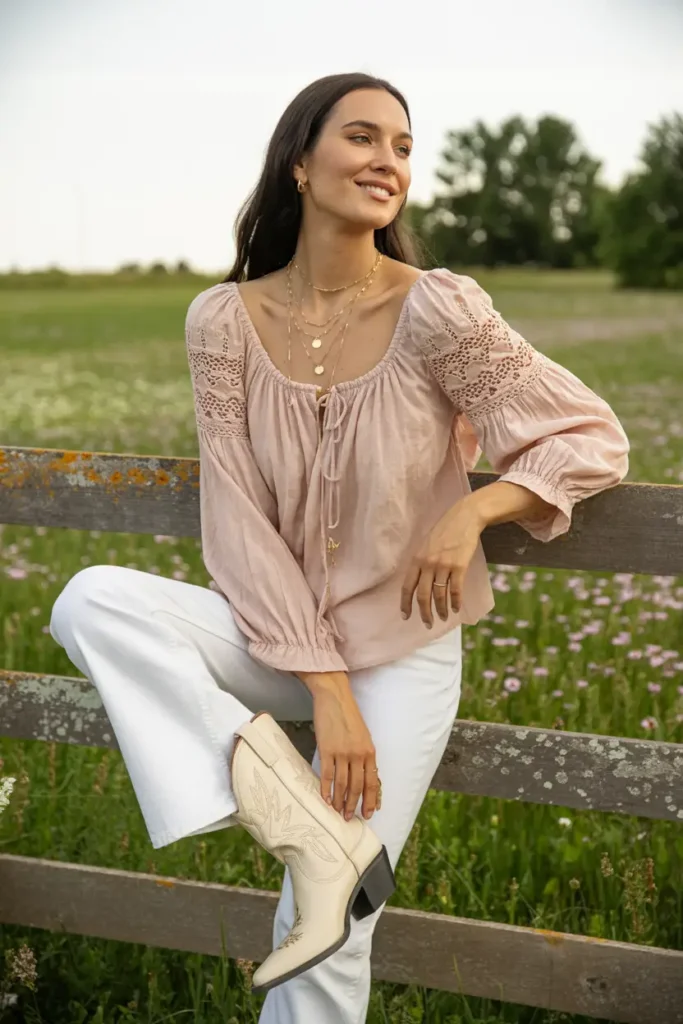 Blush pink western outfit