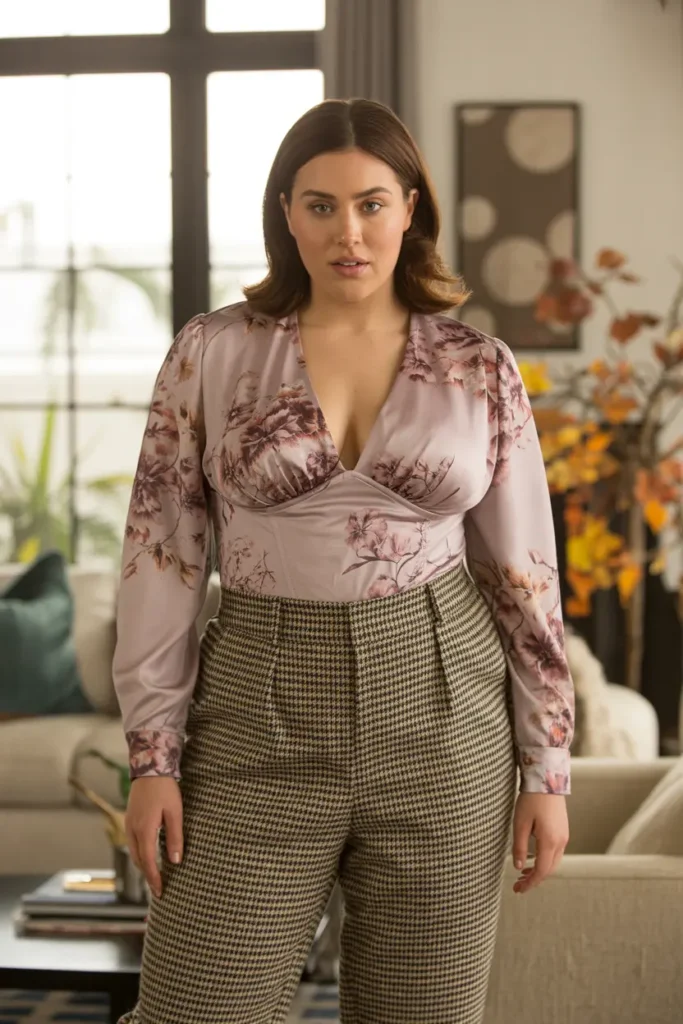 Bold mixed colors thanksgiving curvy outfit