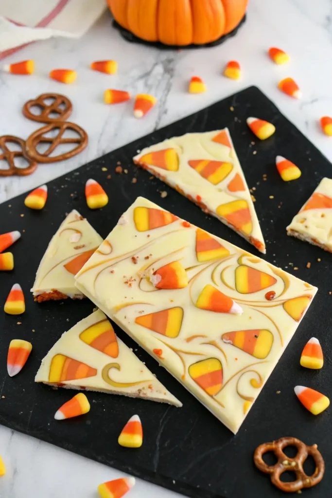 Candy corn chocolate bark