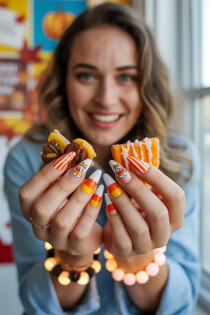 Candy corn nail stickers