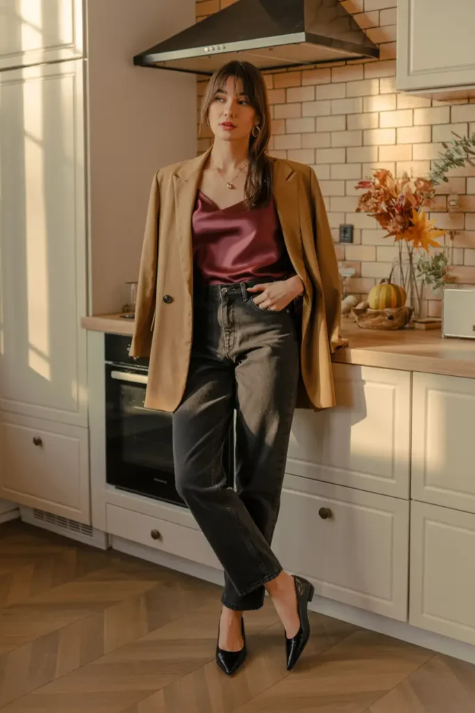 Casual Thanksgiving jeans outfit