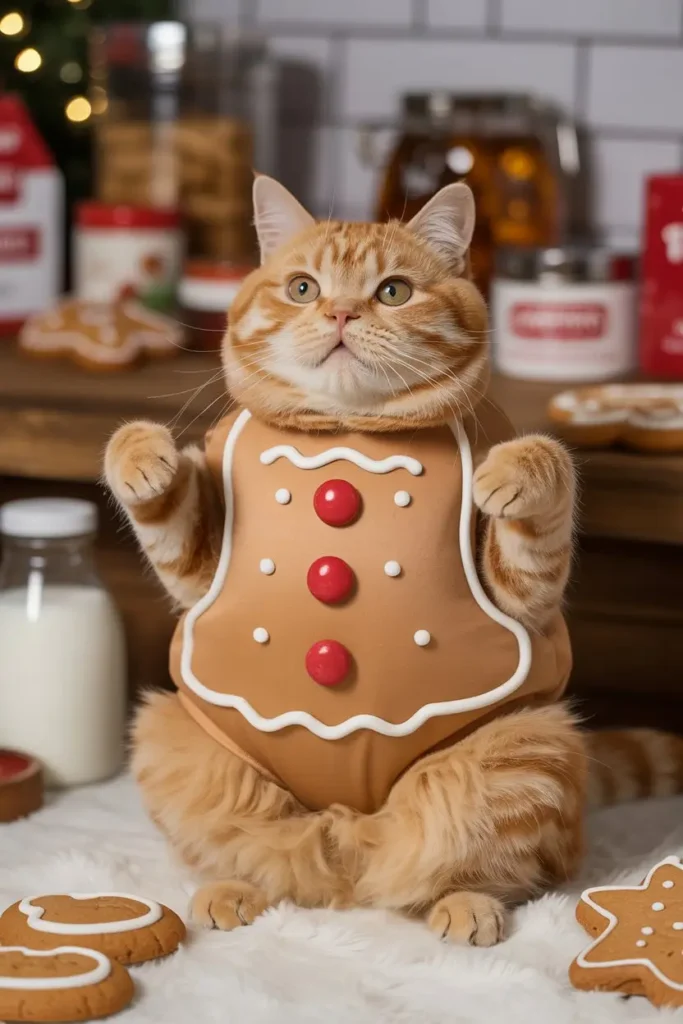 Cat gingerbread cookie costume