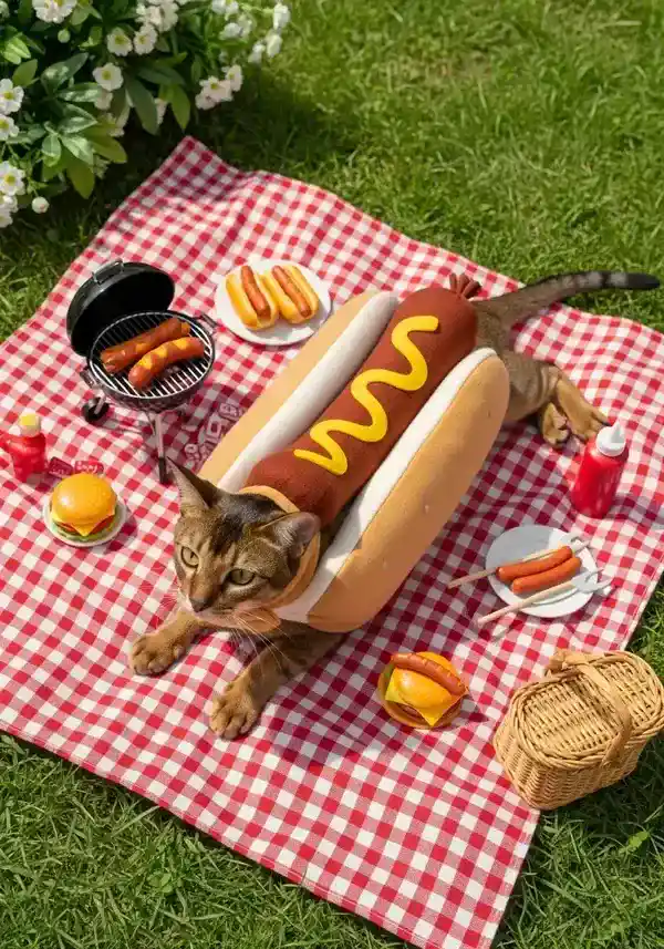 Cat hotdog costume
