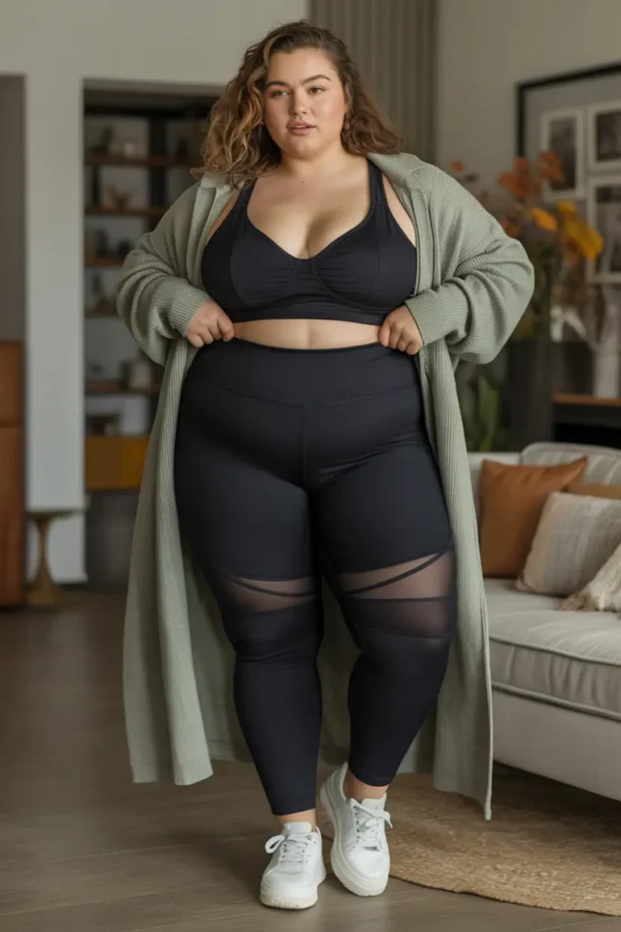 Comfortable Athleisure thanksgiving outfit curvy girls