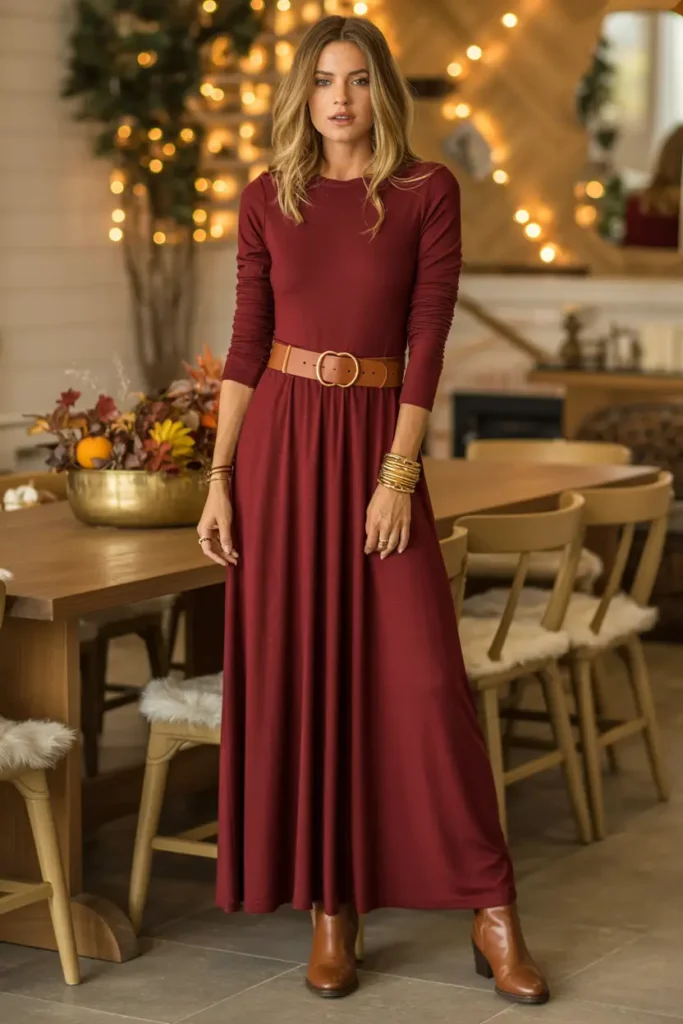 Comfortable Thanksgiving maxi dress